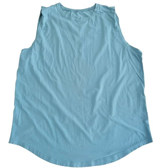 Lululemon Brunswick Muscle Tank Crest Teal Blue Plus Size 16 Cotton Muscle Tank - Picture 4 of 5